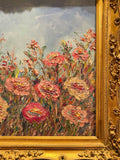 KADLIC Abstract Wildflowers Impasto Original Oil Painting Gilt Gold Frame 24
