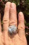 Vintage Midcentury 18k Gold 4ct Diamond Cluster Cocktail Ring