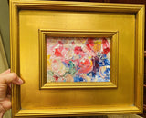 KADLIC Abstract Impasto Original Oil Painting Gold Gilt Frame Fine Art 14”