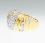 Vintage Estate Jose Hess 2.50 ctw G VS Diamond 18k Gold Cocktail Statement Ring