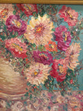 24x20 Vase Flowers Floral Still Life KADLIC Original Oil Painting Art Gold Frame