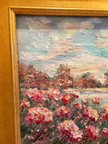 KADLIC Abstract Sunset Seascape Impasto Original Oil Painting Gold Frame 24