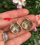 Vintage Estate 18k Gold 3.80ct Emerald Sapphire VS Diamond Dangle Drop Earrings