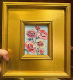KADLIC Original Oil Painting Wildflowers Impasto Gold Gilt 12” Frame
