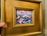 KADLIC Abstract Landscape PAIR Original Oil Painting Gold Gilt Frame Fine Art