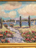 24x20" Riviera Beach Seascape KADLIC Original Oil Painting Art French Gold Frame