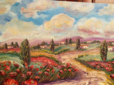 KADLIC Tuscany Italy Impressionist Original Oil Painting On canvas 36x24"