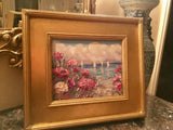 KADLIC French Poppies Seascape Sailboats Gilt Wood Frame 8x10”