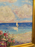 KADLIC Impressionist Wildflowers Floral Original Oil Painting Gold Gilt Frame