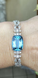 Vintage Mid Century Platinum VS 4ct Diamond Topaz Bracelet