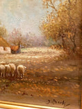 Signed Antique Danish Original Oil Painting Landscape, 19th Century