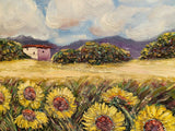 KADLIC French Provence Sunflowers Impasto Original Oil Painting On Canvas 24x20”