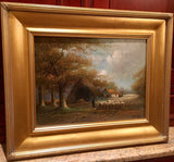 Signed Antique Danish Original Oil Painting Landscape, 19th Century