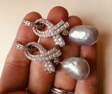 Marlene Stowe 2.62 ct Diamond Day/Night Drop Dangle Baroque Pearl Earrings $8500