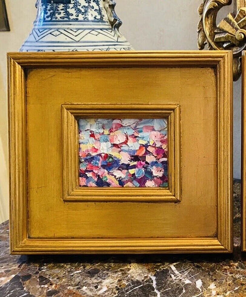 KADLIC Abstract Landscape Original Oil Painting Gold Gilt Frame