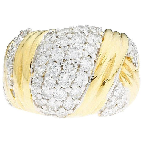 Vintage Estate Jose Hess 2.50 ctw G VS Diamond 18k Gold Cocktail Statement Ring