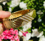 Heavy Vintage Estate Italian 18k Gold Hinged Retro Diamond X Cuff Bracelet 60g