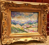 KADLIC Original Oil Painting Abstract Tuscan Italy Landscape Gold Gilt Frame 10"