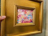 KADLIC Abstract Impasto PAIR Original Oil Painting Gold Gilt Frame Fine Art