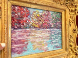 KADLIC Autumn Trees Fall Landscape Gold Gilt French Frame 8x10