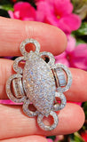 Vintage Estate 18k Gold 3.00ct G VS Pave Diamond Brooch/Pin/Pendant