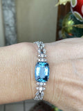 Vintage Mid Century Platinum VS 4ct Diamond Topaz Bracelet