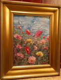 KADLIC Tuscany Floral Wild Flowers Poppy Original Oil Painting 16"x12