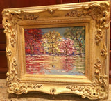 KADLIC Trees Landscape Seascape Autumn Gilt Wood Frame 8x10”