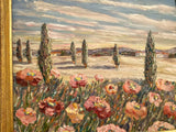 KADLIC Abstract Sunset Seascape Impasto Original Oil Painting Gold Frame 24