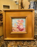 KADLIC Abstract ImpastoSeascape Original Oil Painting Gold Gilt Frame 12x12" Art