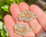 Vintage Estate Platinum 14k Gold 4.90ct VS Pave Diamond Drop Pendant Earring Cli
