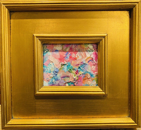 KADLIC Abstract Landscape Original Oil Painting Gold Gilt Frame Fine Art