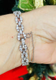 Vintage Mid Century Platinum VS 4ct Diamond Topaz Bracelet