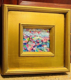 KADLIC Abstract Landscape Original Oil Painting Gold Gilt Frame Fine Art