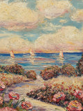 KADLIC Abstract Sunset Seascape Impasto Original Oil Painting 24” Large Art