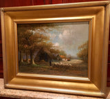 Signed Antique Danish Original Oil Painting Landscape, 19th Century