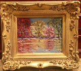 KADLIC Trees Landscape Seascape Autumn Gilt Wood Frame 8x10”