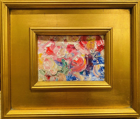 KADLIC Abstract Impasto Original Oil Painting Gold Gilt Frame Fine Art 14”