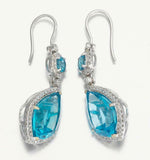 Estate Eli Frei 18k Gold VS Diamond Dangle Drop Earrings