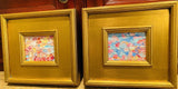 KADLIC Abstract Impasto PAIR Original Oil Painting Gold Gilt Frame Fine Art