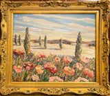 KADLIC Abstract Sunset Seascape Impasto Original Oil Painting Gold Frame 24