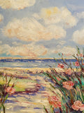 KADLIC Abstract Sunset Seascape Impasto Original Oil Painting 30x40” Canvas