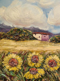 KADLIC French Provence Sunflowers Impasto Original Oil Painting On Canvas 24x20”