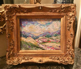 KADLIC Original Oil Painting Abstract Tuscan Italy Landscape Gold Gilt Frame 10"
