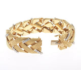 Vintage Estate David Webb 18k Gold 3.00 ct G VS Diamond Woven Bracelet