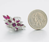 Vintage Midcentury 1950s Retro Platinum 4.50ct Ruby VS Diamond Ring