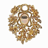 Vintage Estate JGJLRY 18k Gold 6.25ct VS Diamond Opal Necklace Pendant Brooch