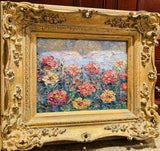 KADLIC Floral Landscape Wild Flowers Gilt Wood Frame 8x10”