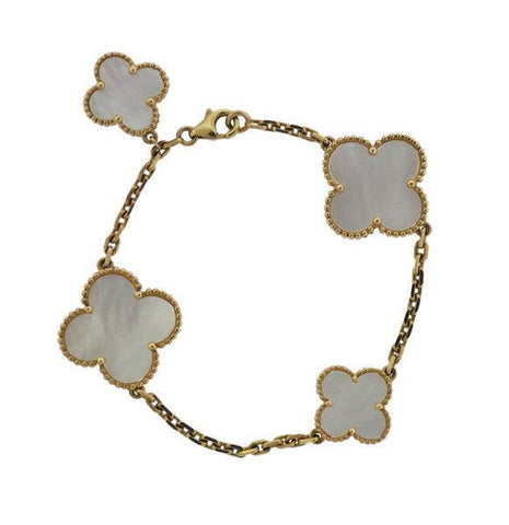 Van Cleef & Arpels Magic Alhambra Mother of Pearl Bracelet 18k Gold - 4 Motifs
