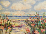 KADLIC Abstract Sunset Seascape Impasto Original Oil Painting 30x40” Canvas